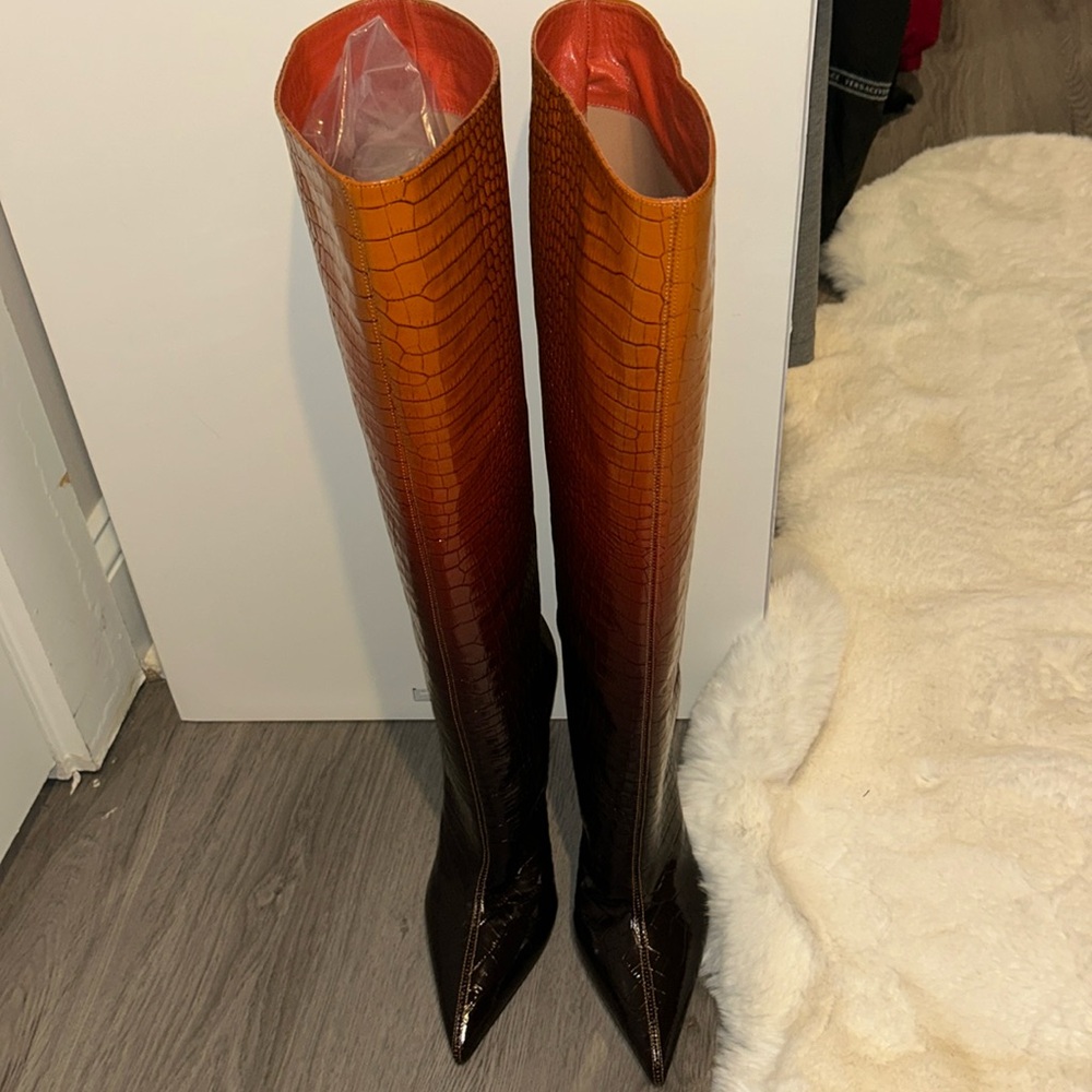 Aquazzura Embossed Heeled Boots